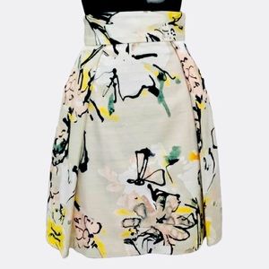 Black Halo A Line Floral Pleated Skirt | 0